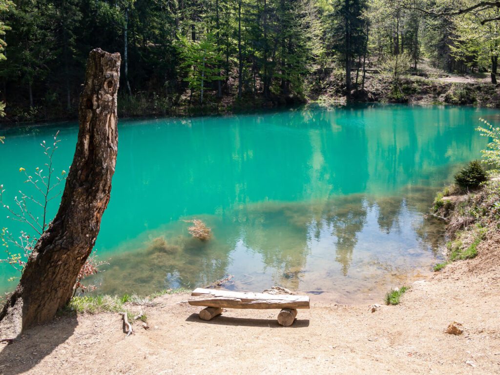 Blue Colorful Lakelet in Rudawy Janowickie Lower Silesia
