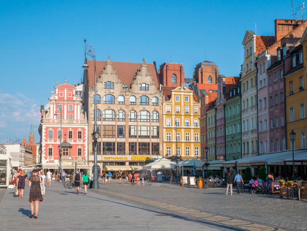 Poland Wroclaw tenement houses view