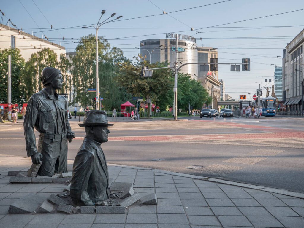 Poland Wroclaw Anonymous Pedestrians sculpture