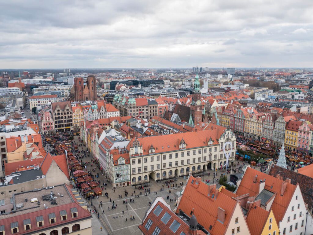Poland Wroclaw view from St Elisabeths Church